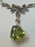 Sterling Silver and Peridot Leaf Necklace