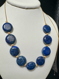 Elegant Lapis Lazuli Necklace with Gold-Filled Accents