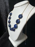 Elegant Lapis Lazuli Necklace with Gold-Filled Accents