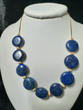 Elegant Lapis Lazuli Necklace with Gold-Filled Accents