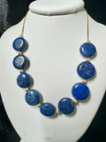 Elegant Lapis Lazuli Necklace with Gold-Filled Accents