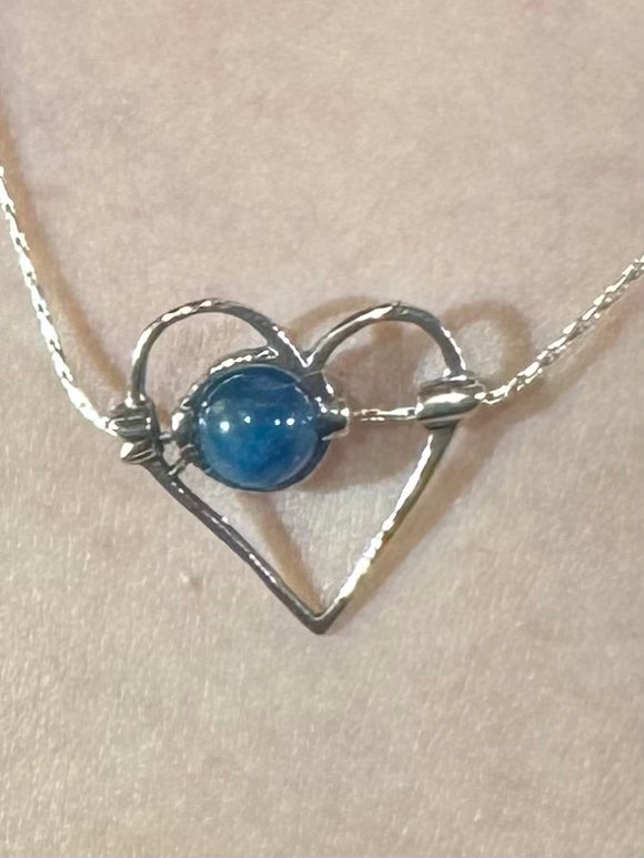 Sterling Silver Apatite Heart Necklace