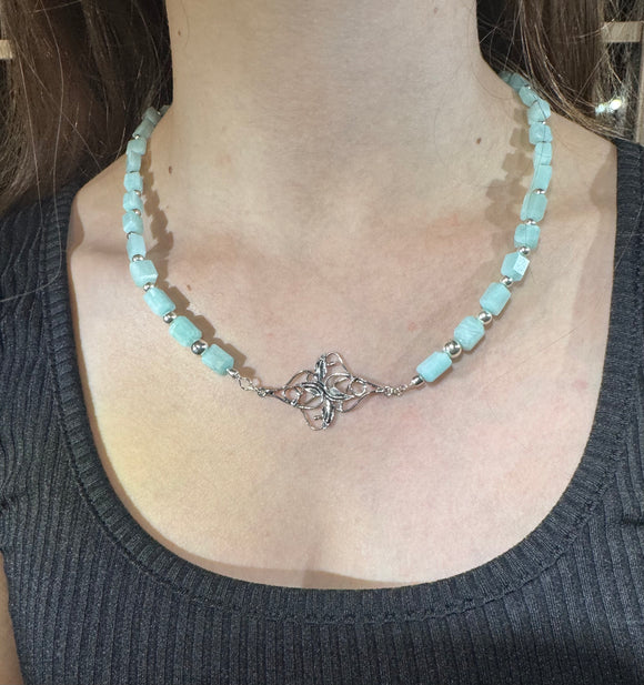 Amazonite and Sterling Silver Necklace