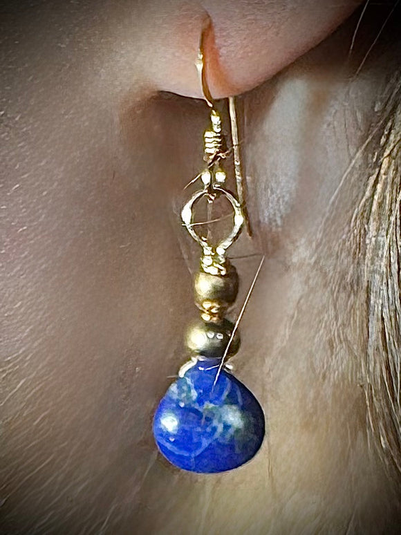 Elegant Lapis Lazuli and Sterling Silver Earrings – A Timeless Statement