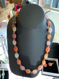 Agate Chunk Necklace with Cooper Dragonfly