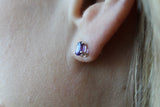 Oval Brazilian Amethyst Earrings in Sterling Silver