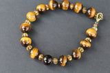 8.5" Tiger's Eye and Citrine Bracelet