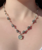 Labradorite & Silver Bead Necklace