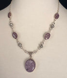 Adjustable Charoite & Sterling Silver Necklace