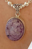 Adjustable Charoite & Sterling Silver Necklace