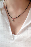 Tourmaline & Ruby Pendant Necklace 18”