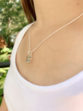 Prasiolite 4 prong Pendant Necklace