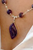 19” Charoite Diamond accent Necklace