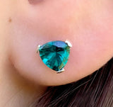 Evergreen Topaz Trillion 6mm Earrings