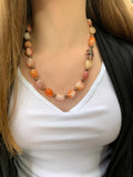 Agate Chunk Necklace with Cooper Dragonfly