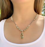 Prasiolite Pendant Necklace 18”