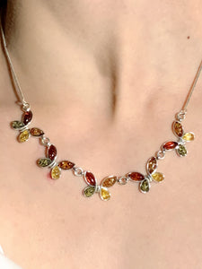 Amber Necklace with Butterflies