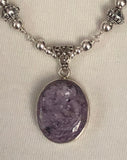 Adjustable Charoite & Sterling Silver Necklace