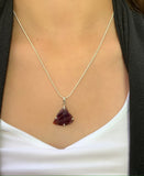 Rough Pink Tourmaline Pendant Necklace