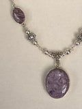 Adjustable Charoite & Sterling Silver Necklace