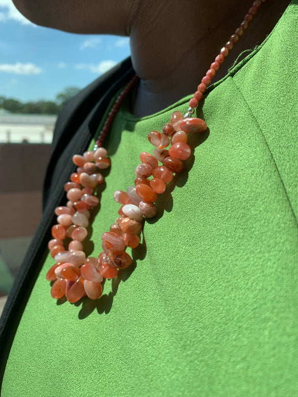 25” Red Botswana Agate Necklace