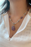 Adjustable Charoite & Sterling Silver Necklace