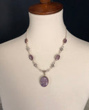 Adjustable Charoite & Sterling Silver Necklace