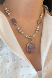 Adjustable Charoite & Sterling Silver Necklace