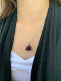 Rough Pink Tourmaline Pendant Necklace