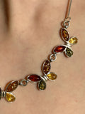 Amber Necklace with Butterflies