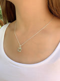 Prasiolite 4 prong Pendant Necklace