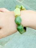 7” Chunk Jade Statement Bracelet