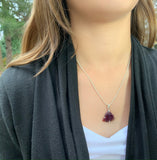 Rough Pink Tourmaline Pendant Necklace