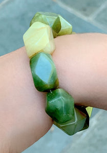 7” Chunk Jade Statement Bracelet