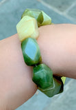 7” Chunk Jade Statement Bracelet